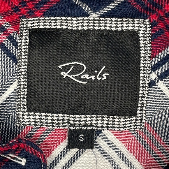 Rails Hunter Plaid Button Front Long Sleeve Shirt Flannel Red Navy Blue Sz S - Picture 5 of 11